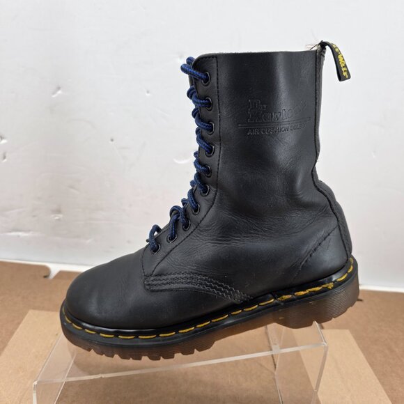 Dr Doc Martens Made in England Womens 10 Hole Distress Black Boots UK 5 US w's 7 - Picture 5 of 11